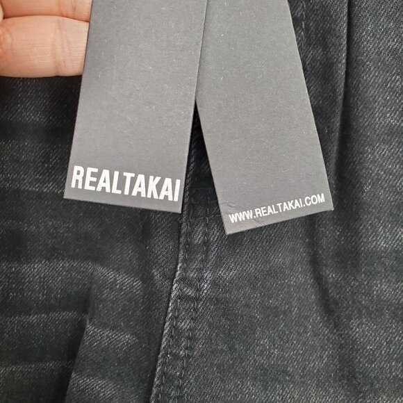 Real Takai Black Denim Straight Jean Pants Men Size Large NWT Faded Wash Baggy - Picture 5 of 12